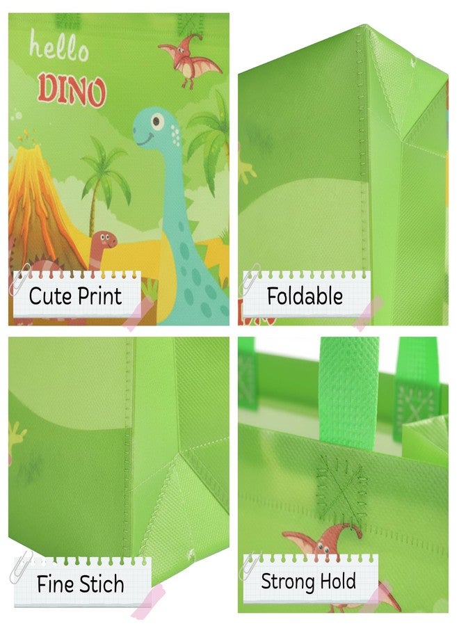 FINEMOE Pack of 12 Small Return Gift Bags for Kids, Unicorn & Dinosaurs Theme, Canvas Return Gift Bag for Birthday, Kanya Pujan, Christmas & Party Favors, Multicolor Gift Cover Small Handbag, Age 2-12 (Dinasour Set) - Image 4